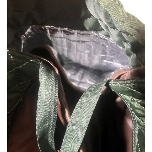 Bagstellar Green Quilted Weekender Tote Bag w/ Multi-Function Pockets - Picture 7 of 10